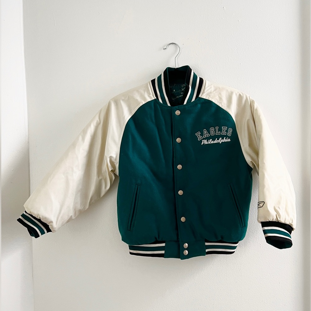 RARE Vintage Reebok Philadelphia Eagles Letterman Varsity Jacket XS